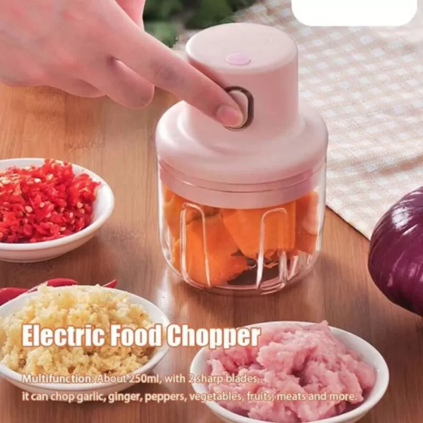 Single Bowl Usb Rechargeable Mini Grinder Food Chopper (250ml)