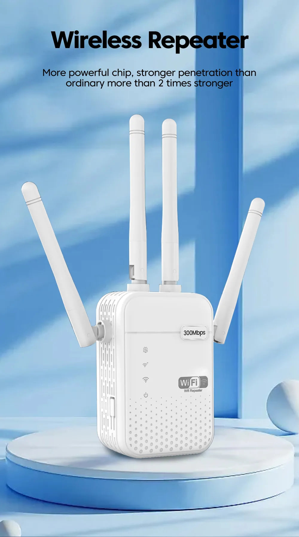 Crouch Wifi Extender 2.4G 300Mbps Wireless Wifi Signal Repeater Long Range Home Wi Fi